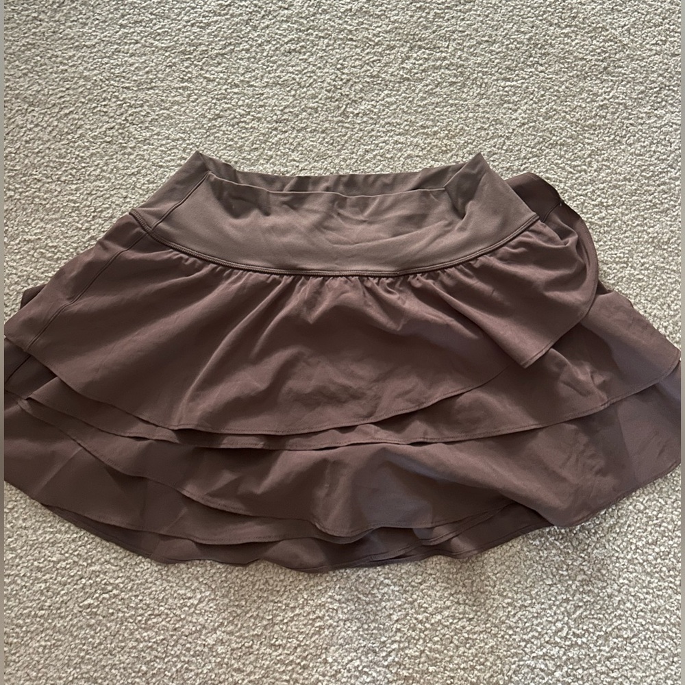 Aerie Chocolate Brown Layered Mini Skirt